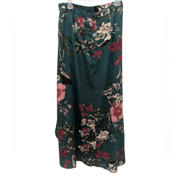 Lulu's Dark Green Floral A-Line Skirt - Picture 3 of 7